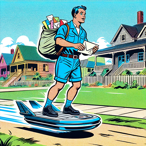 Mail man on a hover board